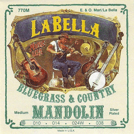 Pack de cuerdas Mandolina La Bella medium silver 770M