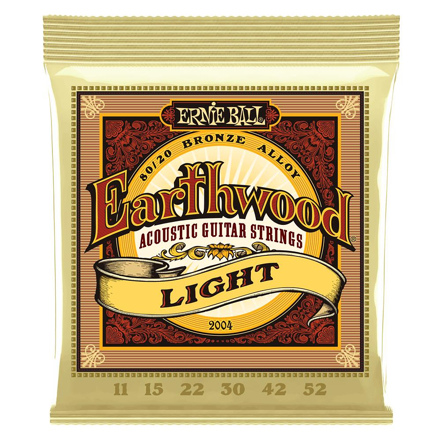 Set de Cuerdas Ernie Ball para Guitarra Acústica Earthwood Bronce 11–52