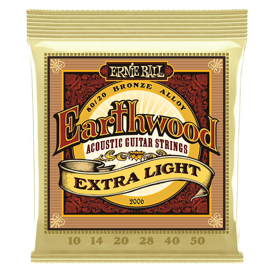 Set de Cuerdas Ernie Ball para Guitarra Acústica Earthwood Bronce 10–50