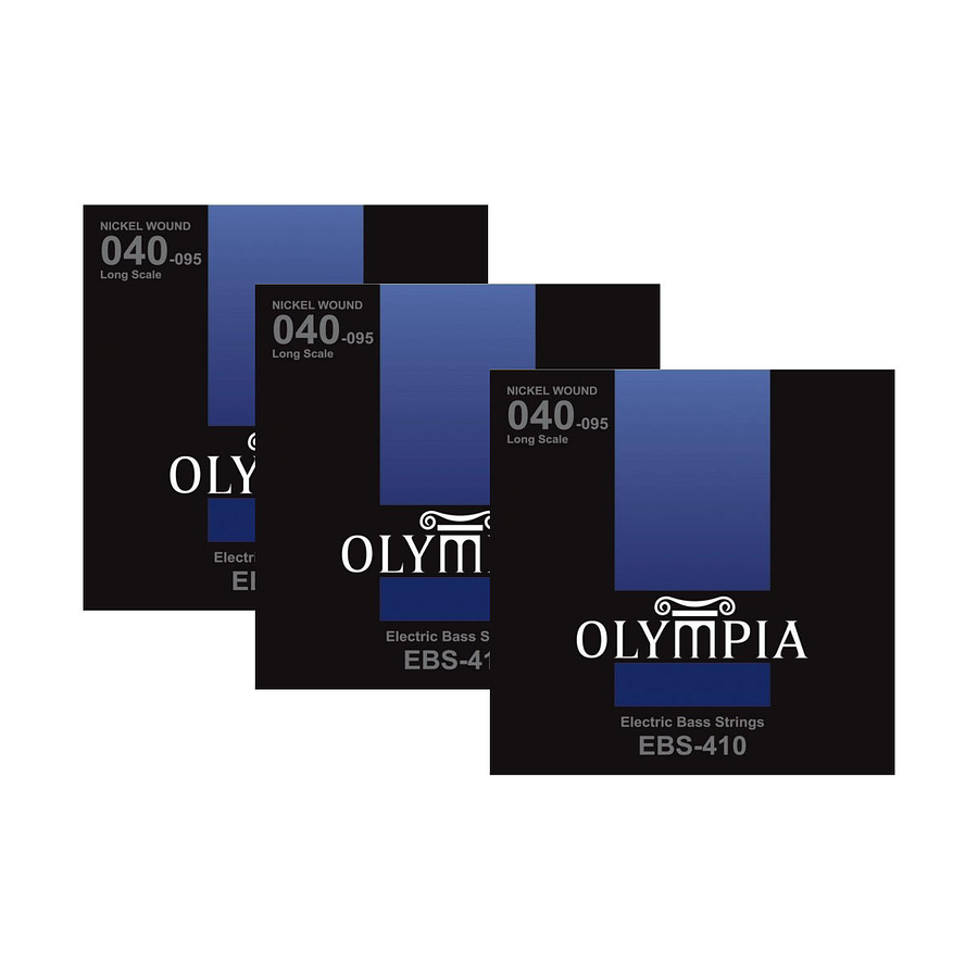 Pack 3 Set De Bajo 4 Cuerdas Olympia Ebs-410
