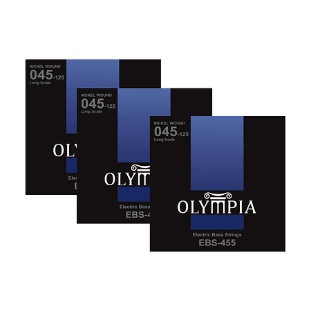 Pack 3 Set De Bajo 5 Cuerdas Olympia Ebs-455