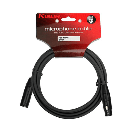Cable Micrófono Negro Kirlin 3Mts Mpc-470Pb-3