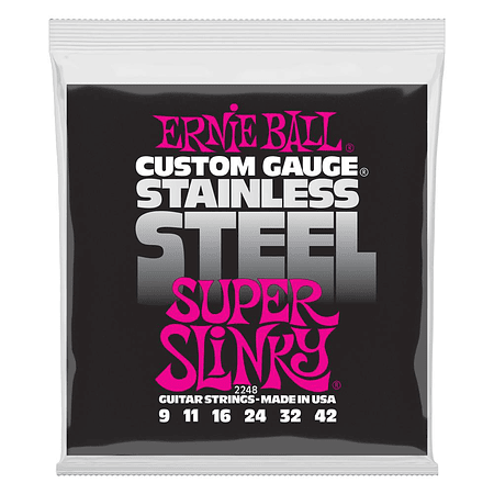 Set de cuerdas Ernie  Ball Super Slinky Inoxidable 9 – 42