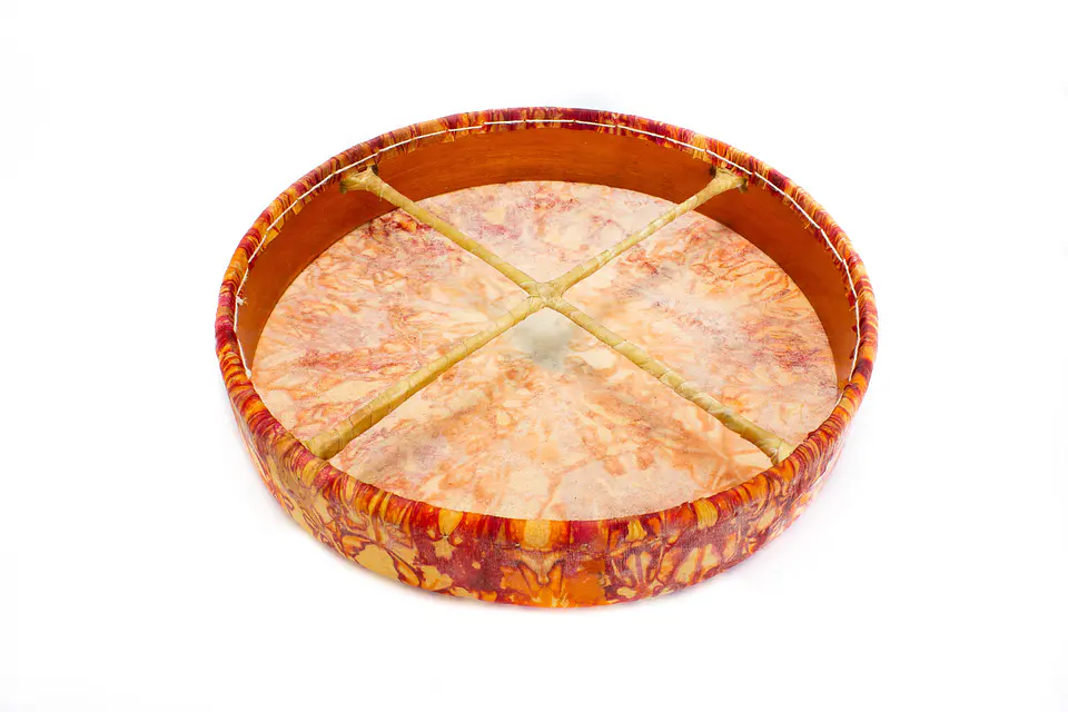 Tambor Shaman Tribal 16'' Cuero con diseño TD16 2