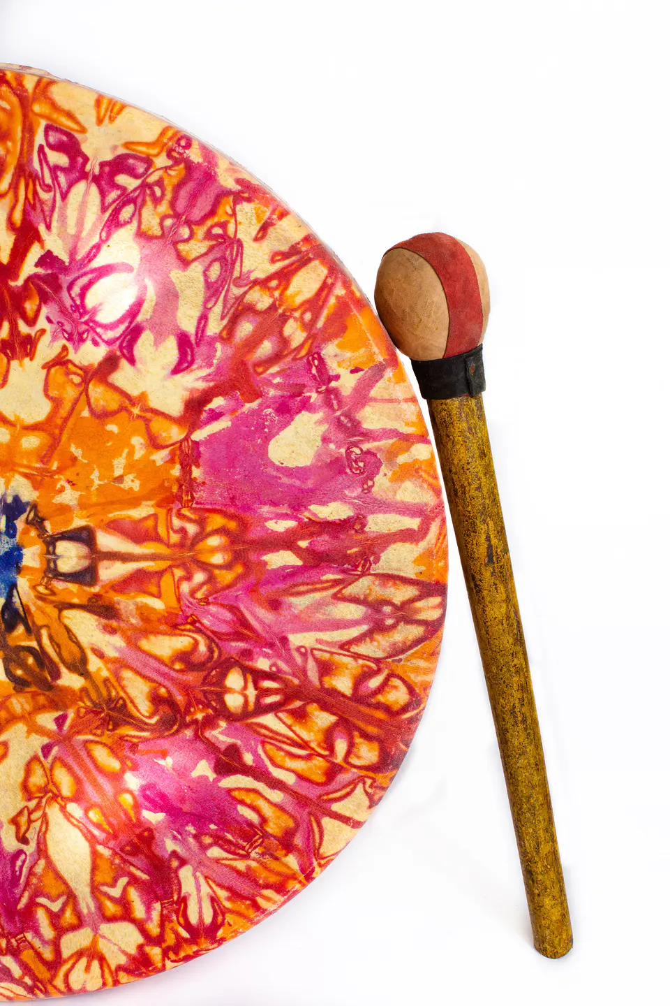 Tambor Shaman Tribal 16'' Cuero con diseño TD16 4