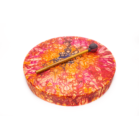 Tambor Shaman Tribal cuero con diseño TD20