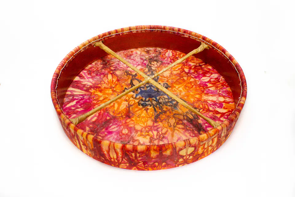 Tambor Shaman Tribal cuero con diseño TD20 2