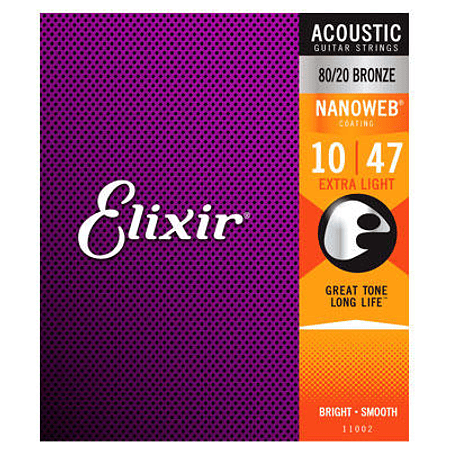 Set de cuerdas Elixir Guitarra Acústica 80/20 BRONCE EXTRA LIGHT 10-47 11002