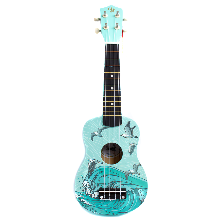 Ukelele Soprano Hana diseño Mar con cuerdas Aquila + Funda HN-SEA