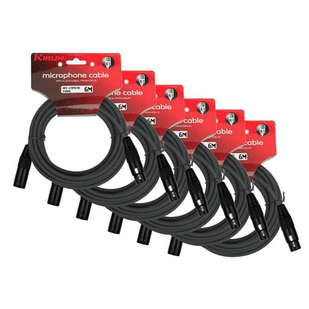 Pack 6 cable Microfono Serie c Xlr6M Kirlin Mpc6-470PB-6 