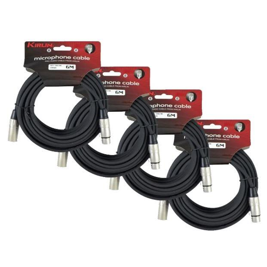 Pack 4 cable Microfono Serie c Xlr6M Kirlin Mpc4-280-6