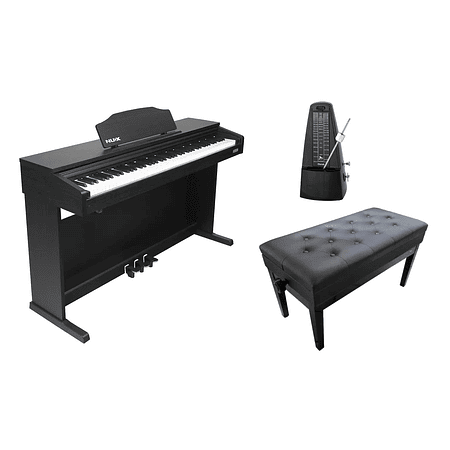 Full Pack Piano Digital Nux WK-400 + Silla para Teclado Pro Negra AP-5104 + Metrónomo Mecánico Cherub WSM-330