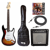 Full Pack Guitarra Eléctrica XGTR SunBurst + Afinador + Amplificador + set de cuerdas + Cable plug 3M + funda
