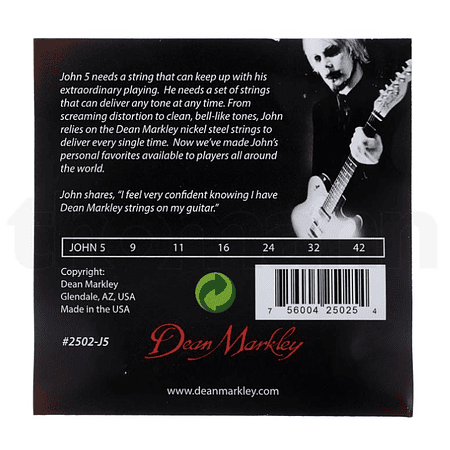 Set de cuerdas para guitarra eléctrica Dean Markley j2502-j5