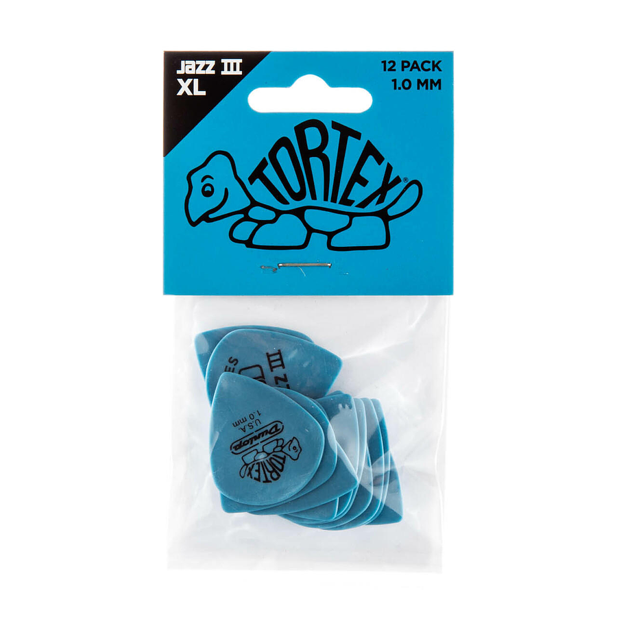 Uñetas Dunlop 498 Tortex Jazz III Pick 1.0 pack 12