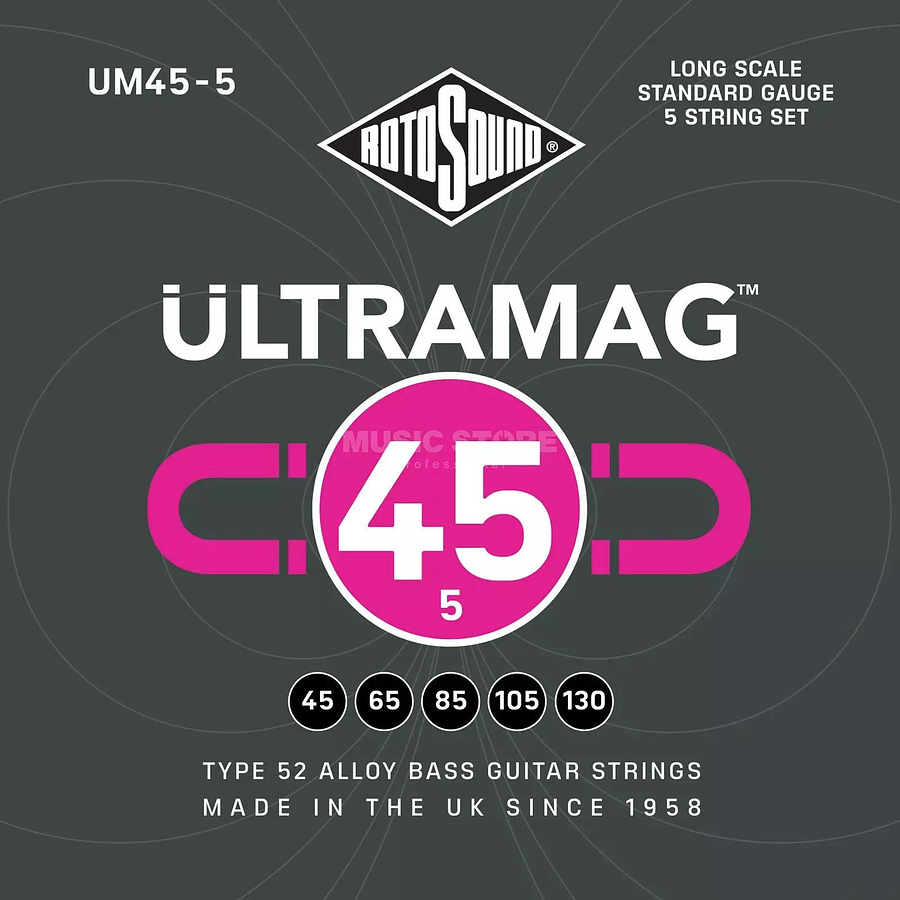 Cuerdas de Bajo Eléctrico Rotosound UM45-5 Ultramag 45-130 