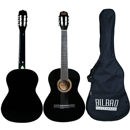 Full Pack Guitarra Acústica Bilbao BIL-44-BK + Set de Cuerdas Olympia + Afinador Cromático Clip