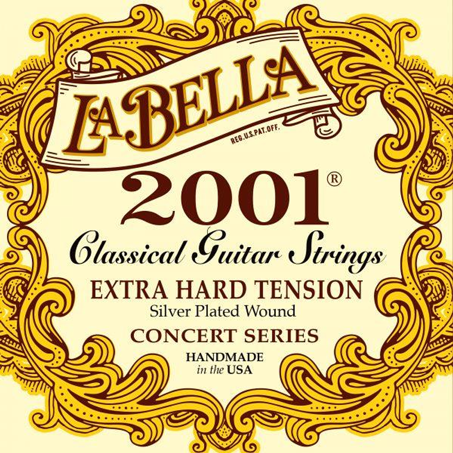 Set de Cuerdas Guitarra Clásica La Bella 2001 (Tensión Extra Alta)