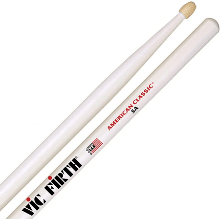 Baquetas Vic Firth 5A American Classic Blanco Punta de Madera