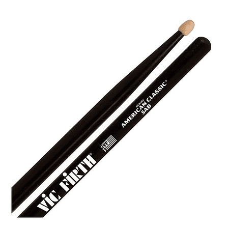 Baquetas Vic Firth 5A American Classic Negro Punta de Madera