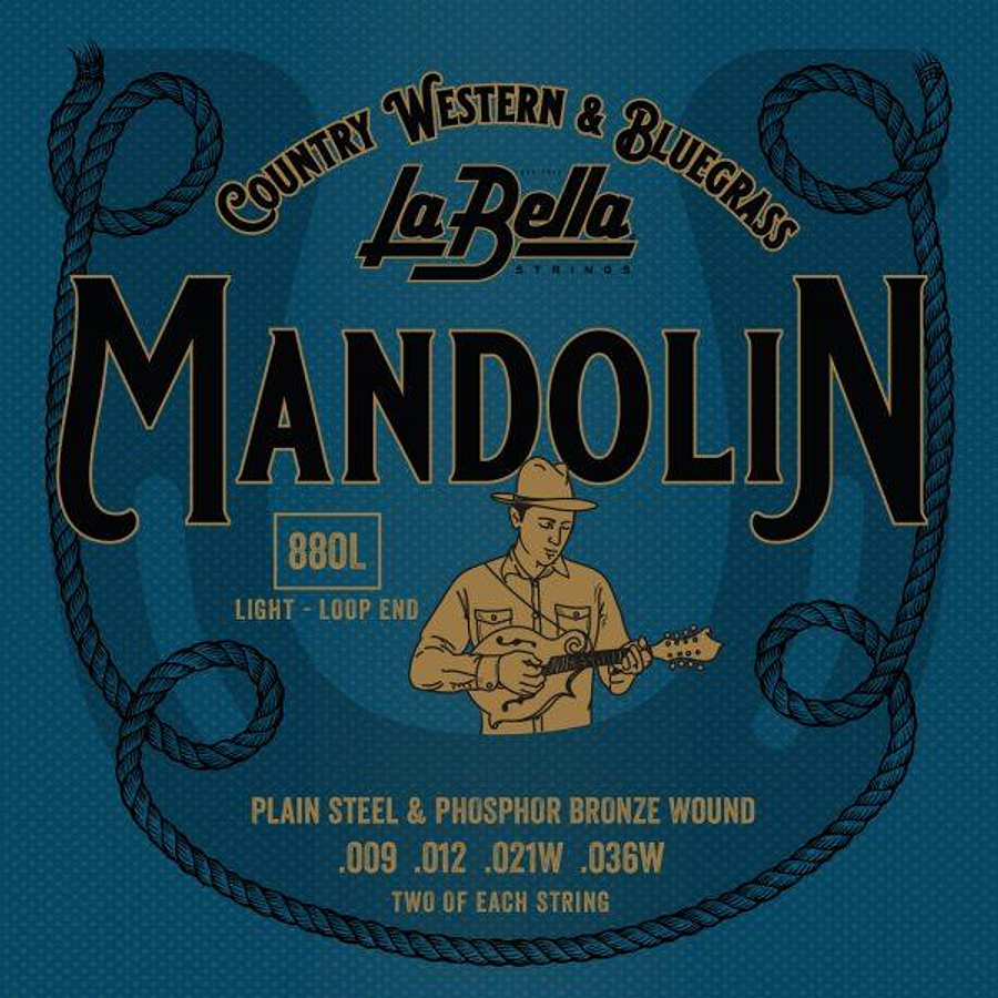 Set de Cuerdas para Mandolina La Bella 0.9 - 0.36 880L