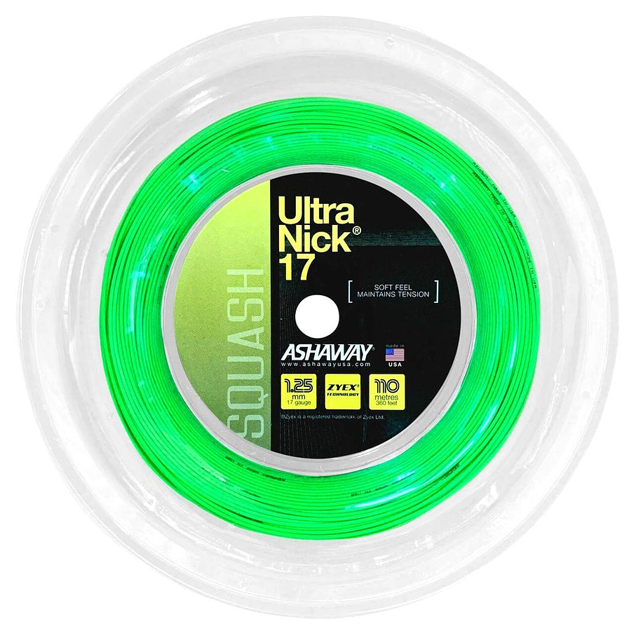 Set Cuerda de Squash Ultra-Nick 17 Optic Verde 30'' Ashaway