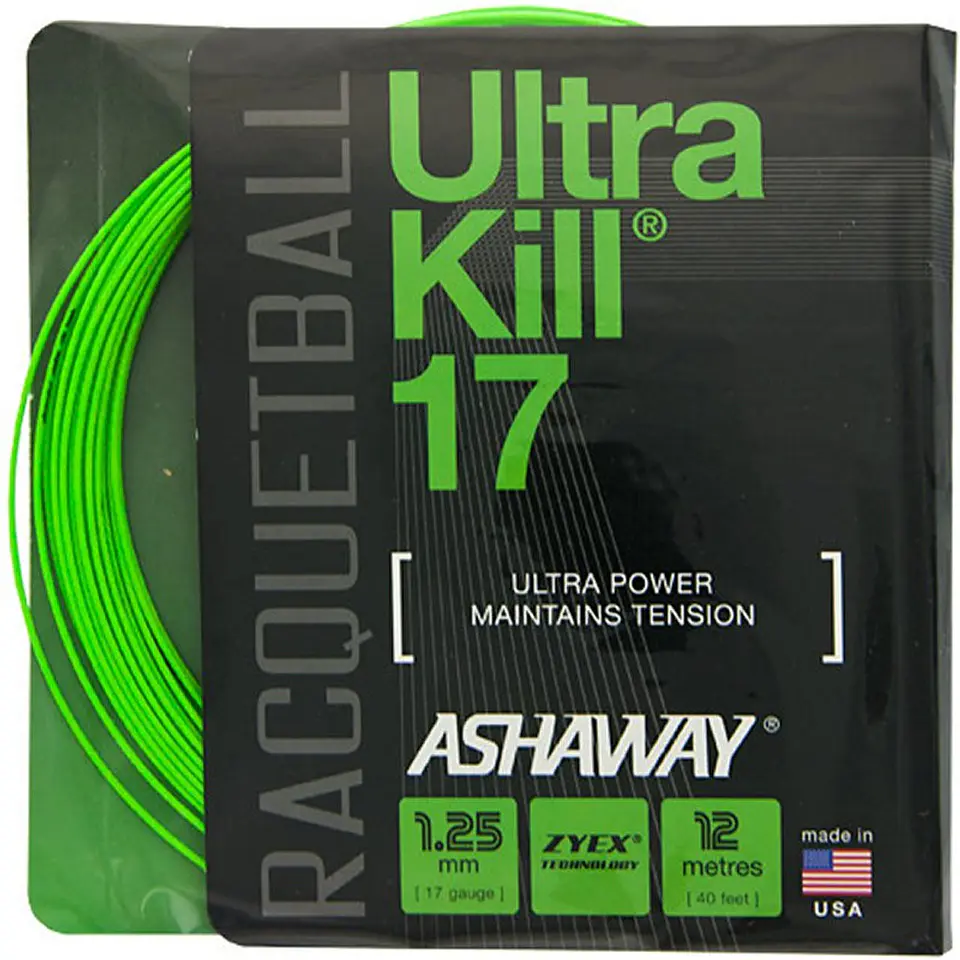 Set Cuerda Racquetball Ultrakill 17 optic verde 40'' Ashaway 1