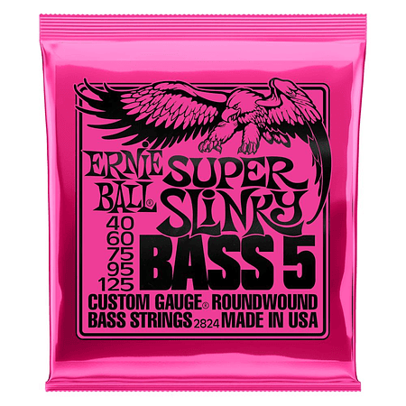 Cuerdas Bajo Eléctrico de 5 Super Slinky 40-125 Ernie Ball 2824