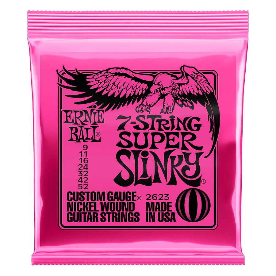 Cuerdas Guitarra Eléctrica de 7 Super Slinky Ernie Ball 9-52 2623