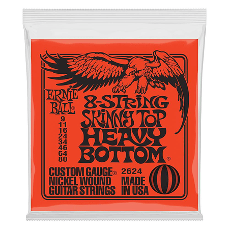 Cuerdas Guitarra Eléctrica de 8 Heavy Bottom Ernie Ball 9-80 2624