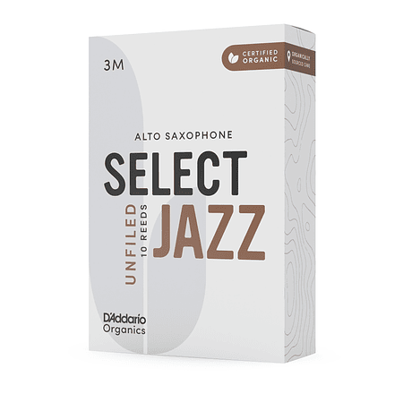 Cañas Sin Limar Saxo Alto 3M Organic Select Jazz Pack 10 ORRS10ASX3M Daddario