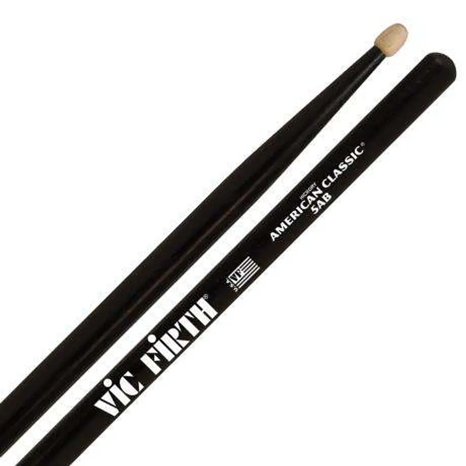 Pack 3 Baquetas + 1 de Obsequio Vic Firth American Classic 5AB Negro Punta de Madera 2