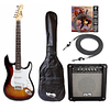 Full Pack Guitarra Eléctrica XGTR SunBurst + Afinador + Amp + set de cuerdas + Cable plug 3M + funda