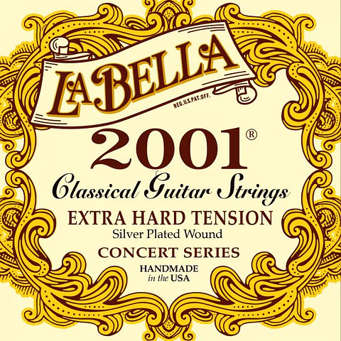 Set Cuerdas Guitarra Clás La Bella 2001 (Tensión Extra Alta)