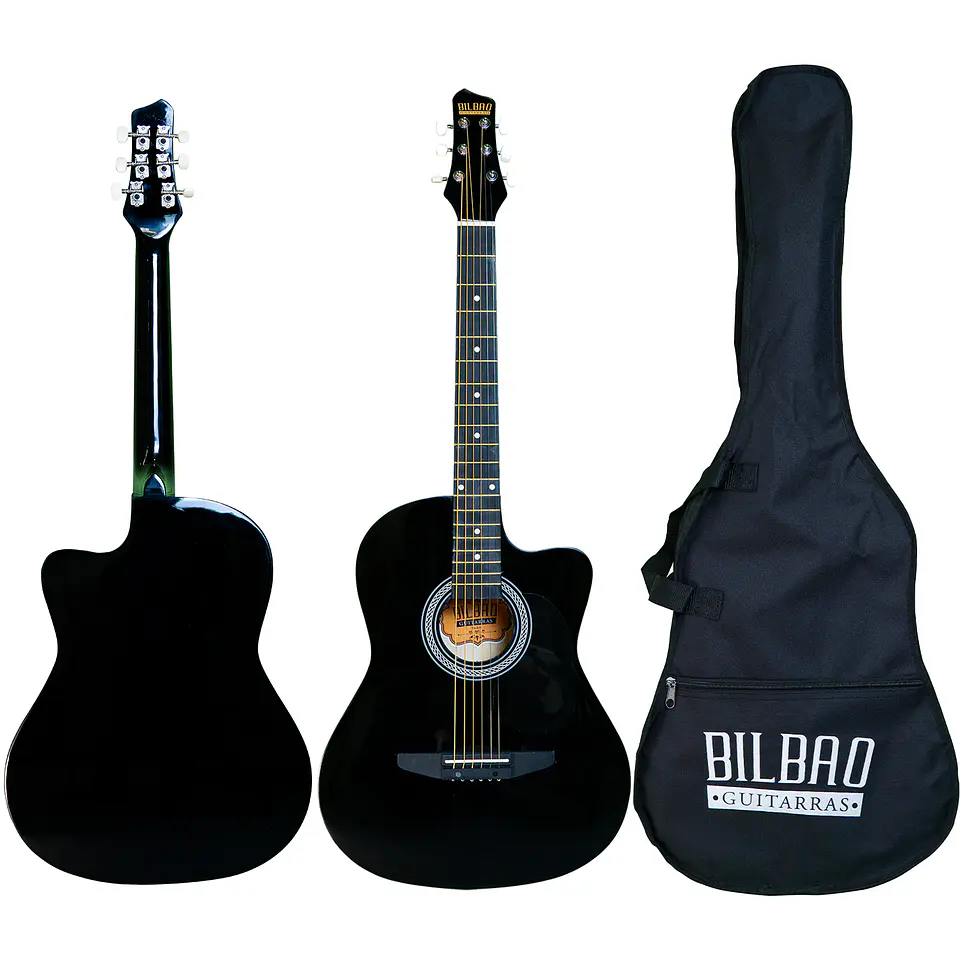 Guitarra Acústica Bilbao BIL-38C-BK + Funda 1