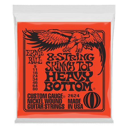 Cuerdas Guitarra Eléctrica de 8 Heavy Bottom Ernie Ball 9-80 2624