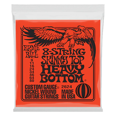 Cuerdas Guitarra Eléctrica de 8 Heavy Bottom Ernie Ball 9-80 2624