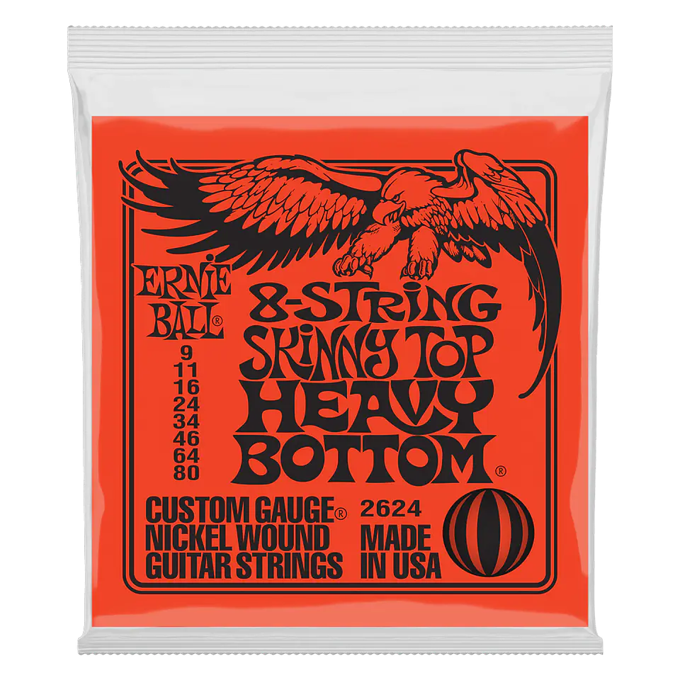 Cuerdas Guitarra Eléctrica de 8 Heavy Bottom Ernie Ball 9-80 2624 1