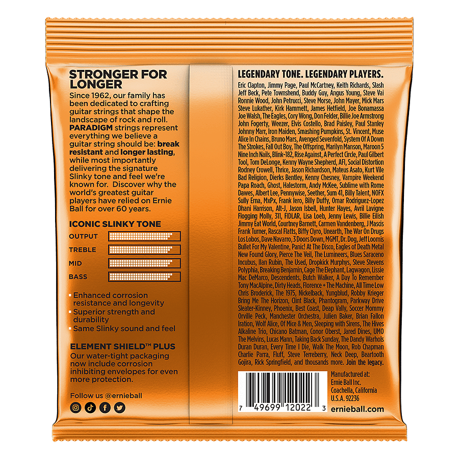 Cuerdas Guitarra Eléc. Paradigm H.S Ernie Ball 9-46 2022