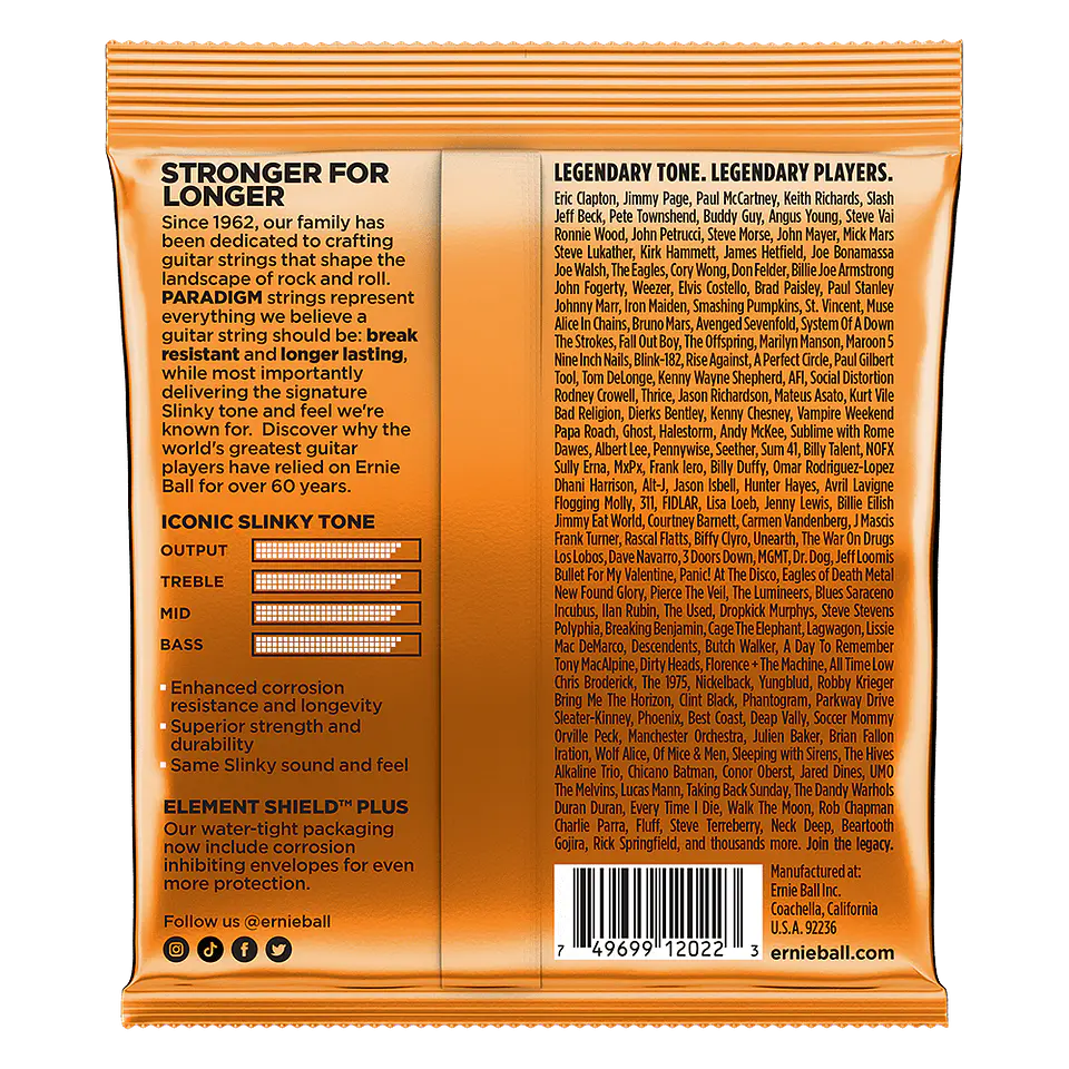 Cuerdas Guitarra Eléc. Paradigm H.S Ernie Ball 9-46 2022 2