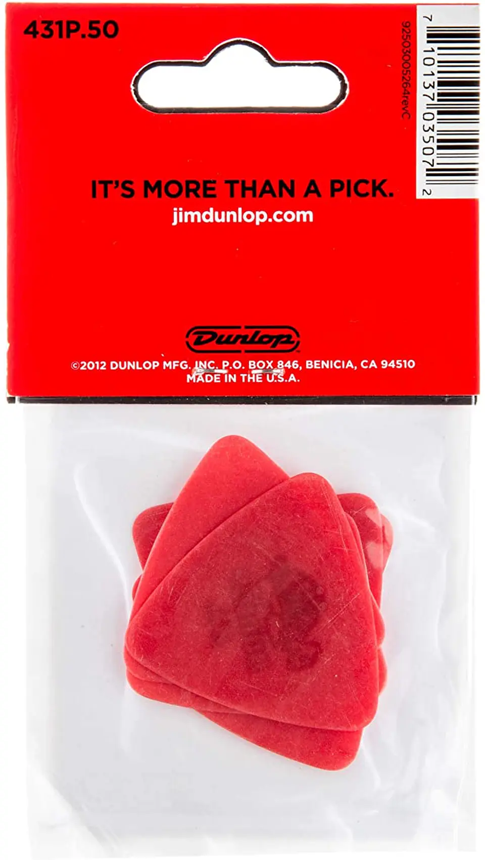 Uñetas Dunlop 431 Tortex Triangulares Rojas 0.50 mm Pack 6un. 4