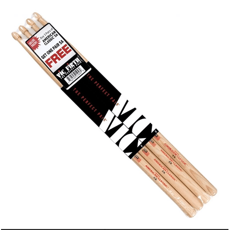 Pack 3 Baquetas Vic Firth + 1 de American Classic 5A