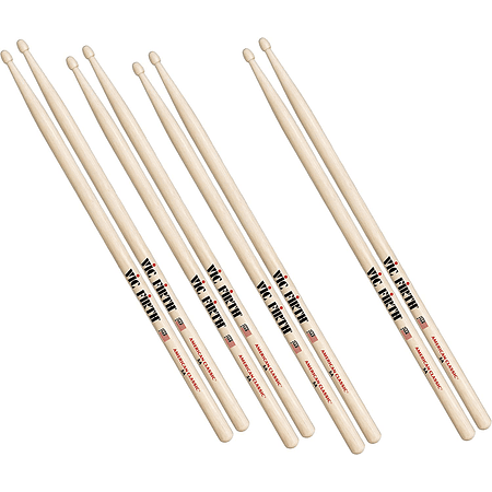 Pack 3 Baquetas Vic Firth + 1 de American Classic 5A
