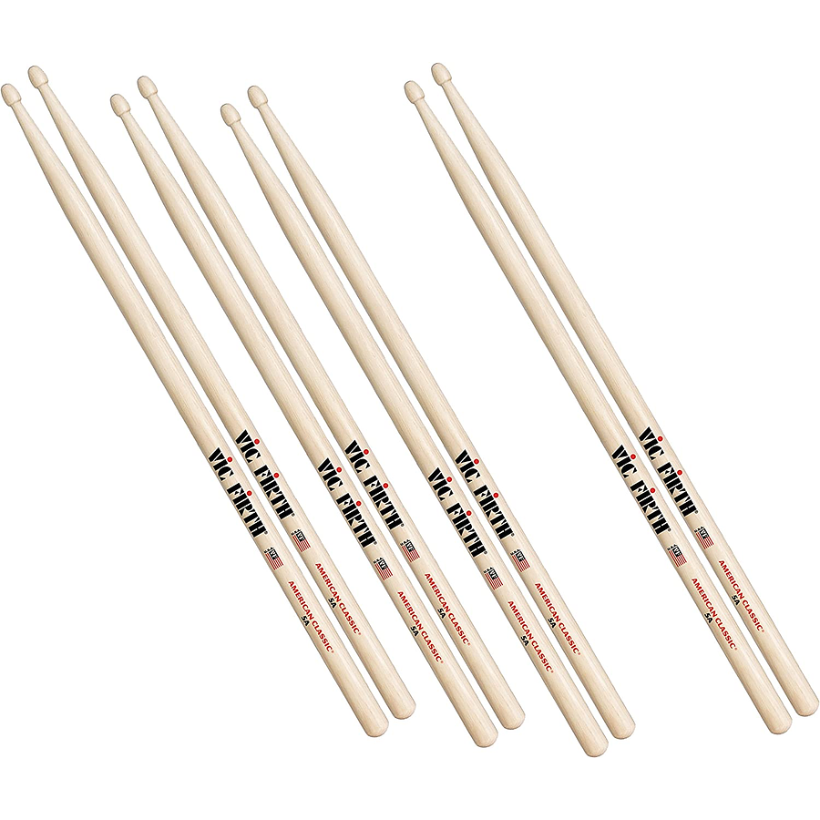 Pack 3 Baquetas Vic Firth + 1 de American Classic 5A