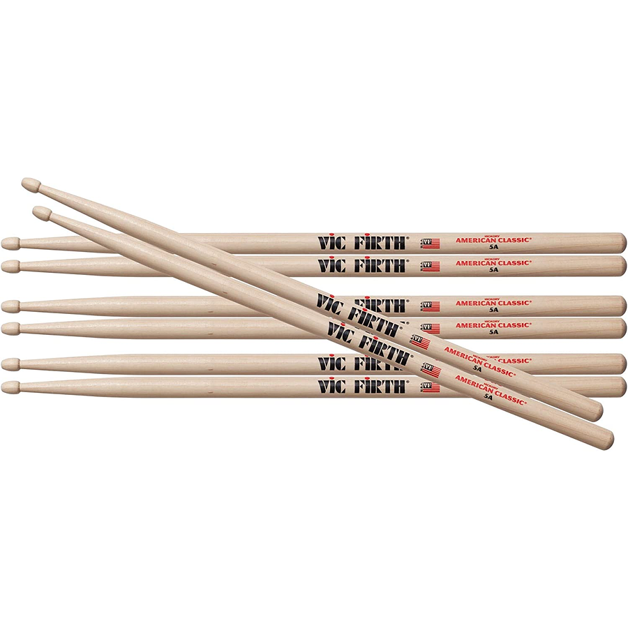 Pack 3 Baquetas Vic Firth + 1 de American Classic 5A