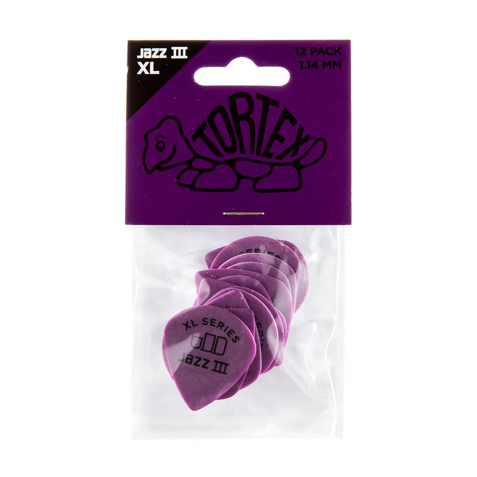 Uñetas Dunlop 498 Tortex Jazz III Pick 1.14 pack 12 3