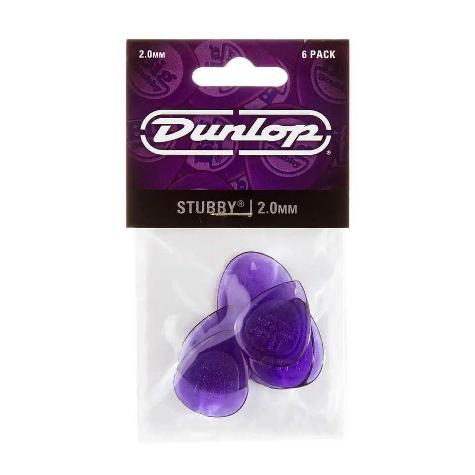 Uñetas Dunlop Stubby Jazz 474R 2.0 Bolsa 24u 1