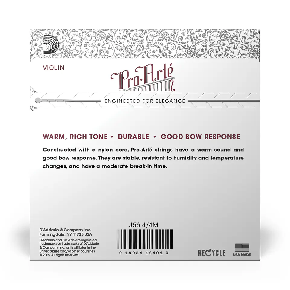 Set cuerdas Violín Proarte 4/4 Med J56 4/4M Daddario 3