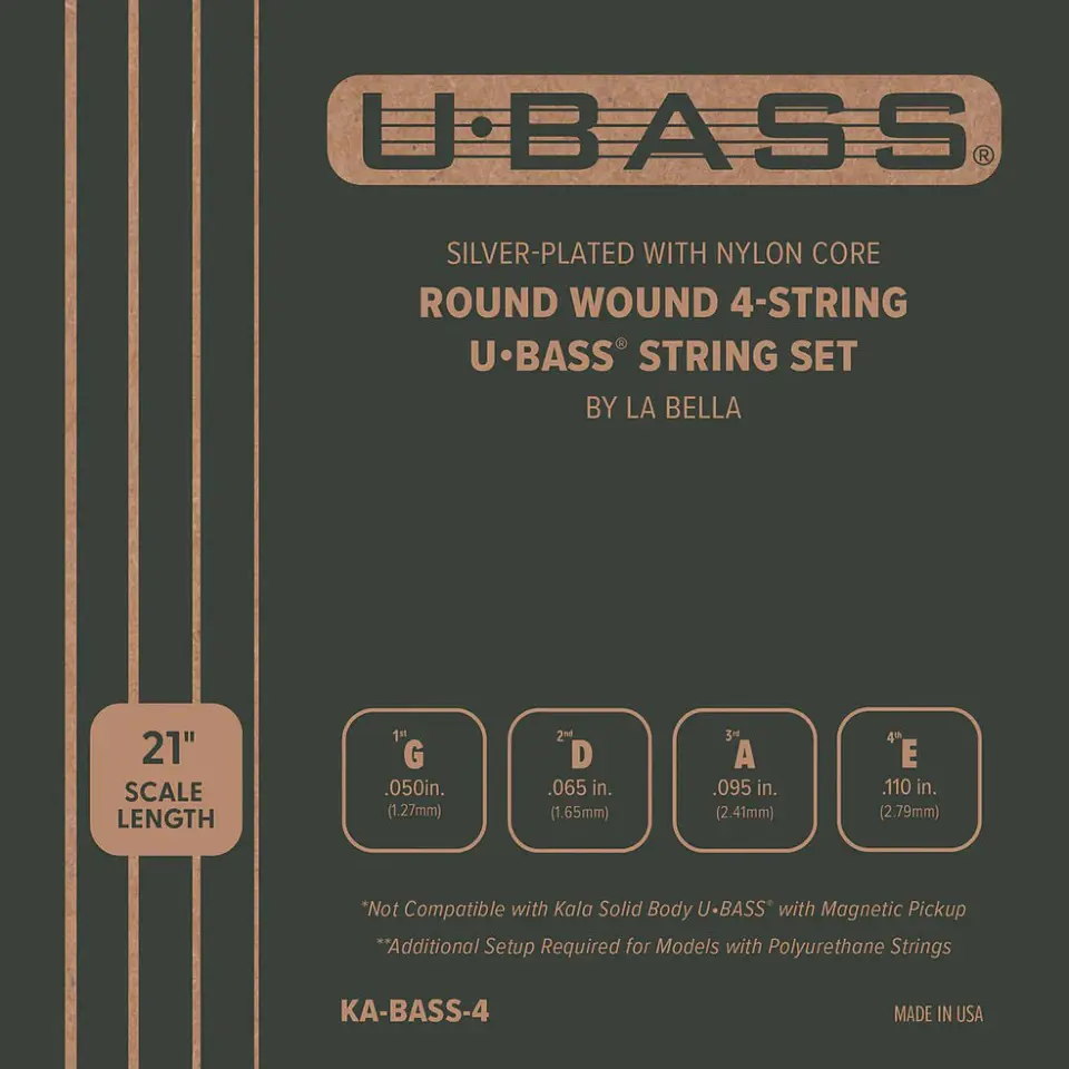 Set 4 Cuerdas Kala Metal Round Wound U-bass 1