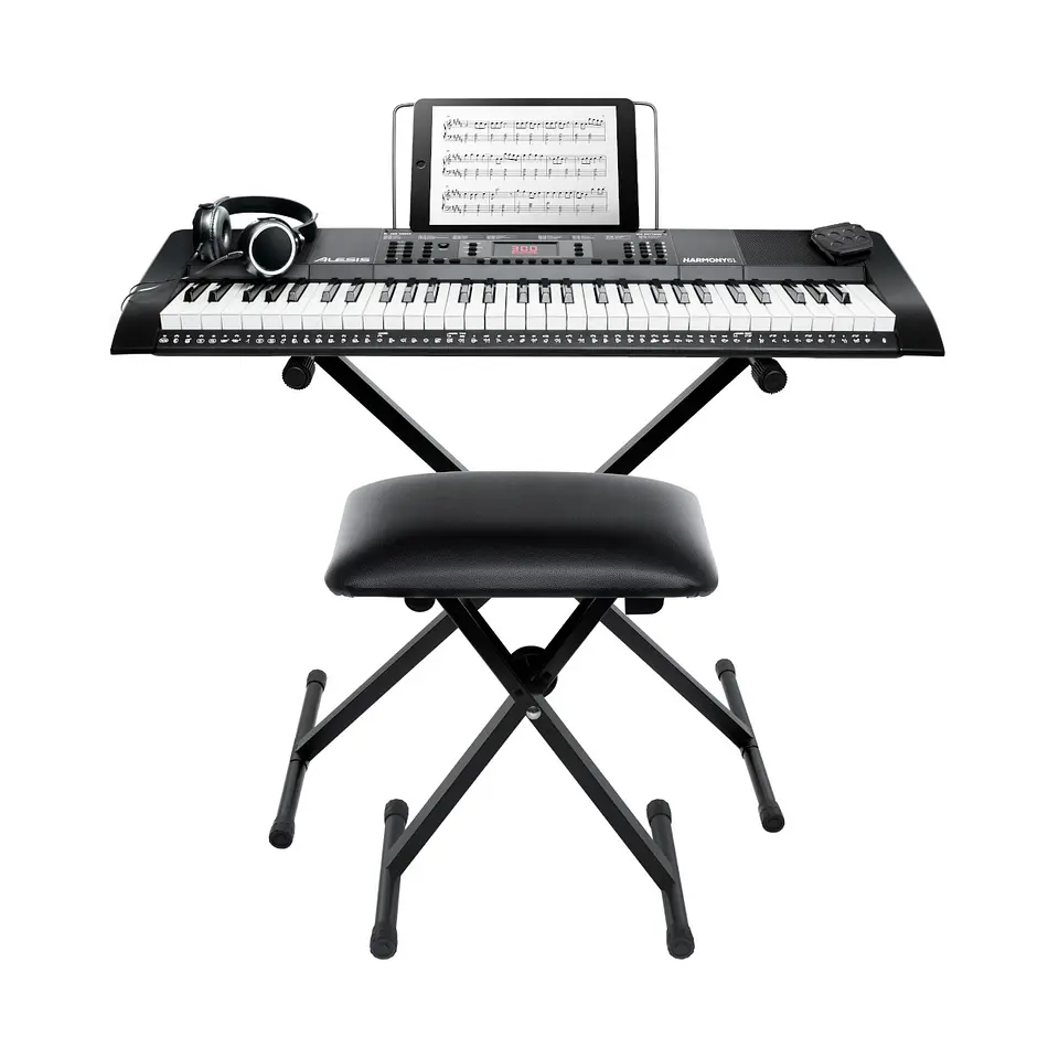 Teclado Musical Piano 61 Notas +Stand+Silla+Aud Hrmny Alesis 1